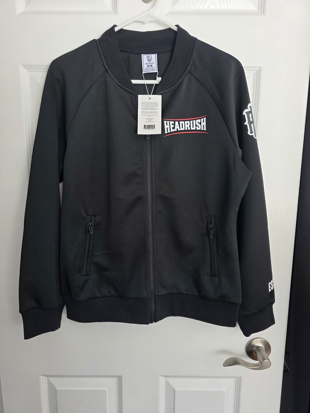 Headrush Black Logo Zip Bomber Jacket